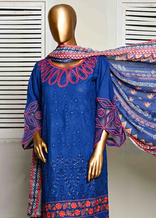 SMB-028- 3 Piece Embroidered Voil collection