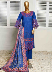SMB-028- 3 Piece Embroidered Voil collection