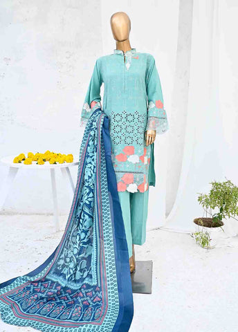 Bin Saeed Fabric - SMB-029-3 Piece Linen Embroidered collection