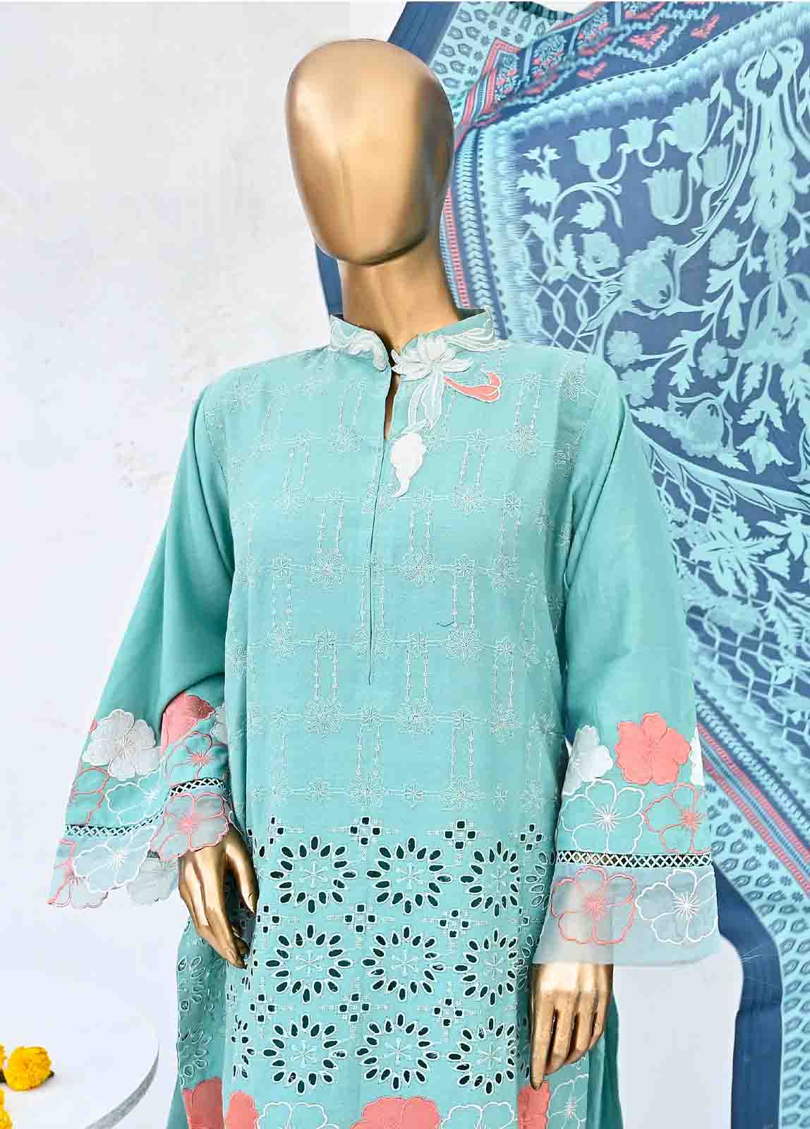 Bin Saeed Fabric - SMB-029-3 Piece Linen Embroidered collection