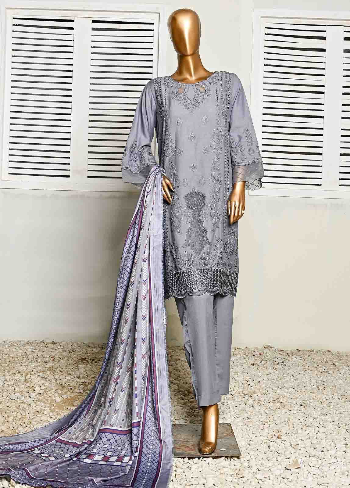 SMB-035- 3 Piece Embroidered Voil collection