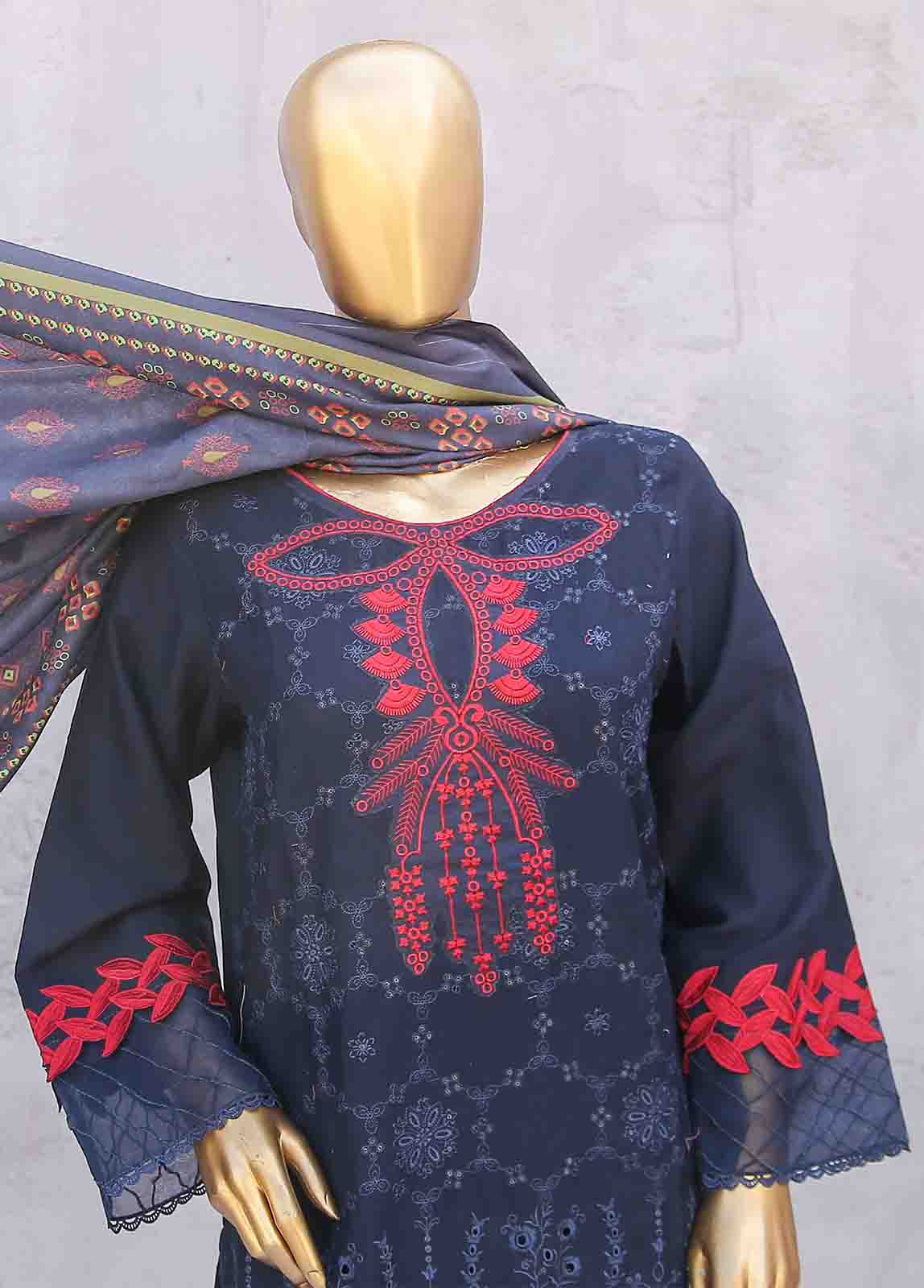 Bin Saeed Fabric - SMB-039-3 Piece Linen Embroidered collection