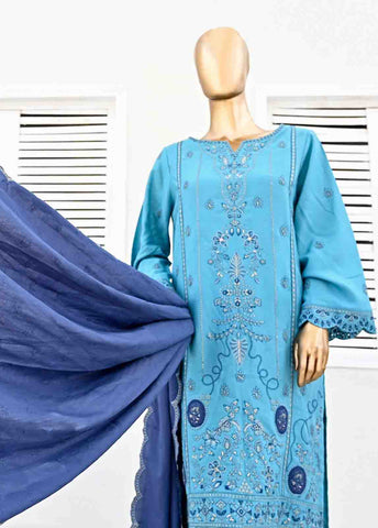 Bin Saeed Fabric - SMB-041-3 Piece Linen Embroidered collection