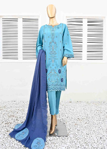 Bin Saeed Fabric - SMB-041-3 Piece Linen Embroidered collection