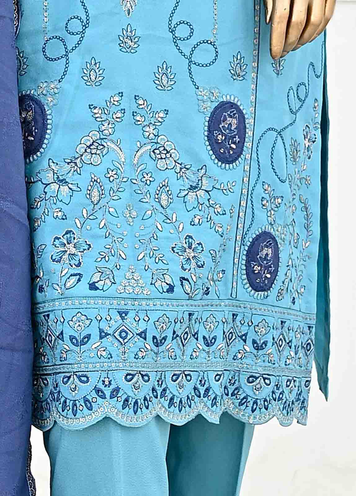 Bin Saeed Fabric - SMB-041-3 Piece Linen Embroidered collection