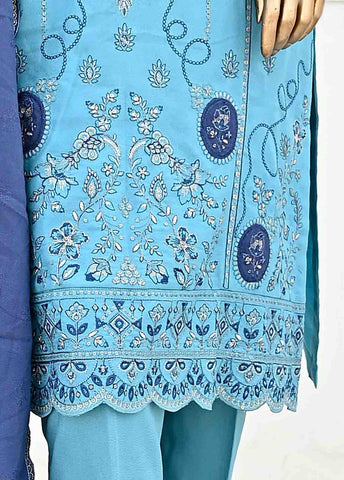 Bin Saeed Fabric - SMB-041-3 Piece Linen Embroidered collection