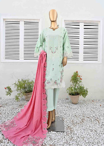 Bin Saeed Fabric - SMB-044-3 Piece Linen Embroidered collection