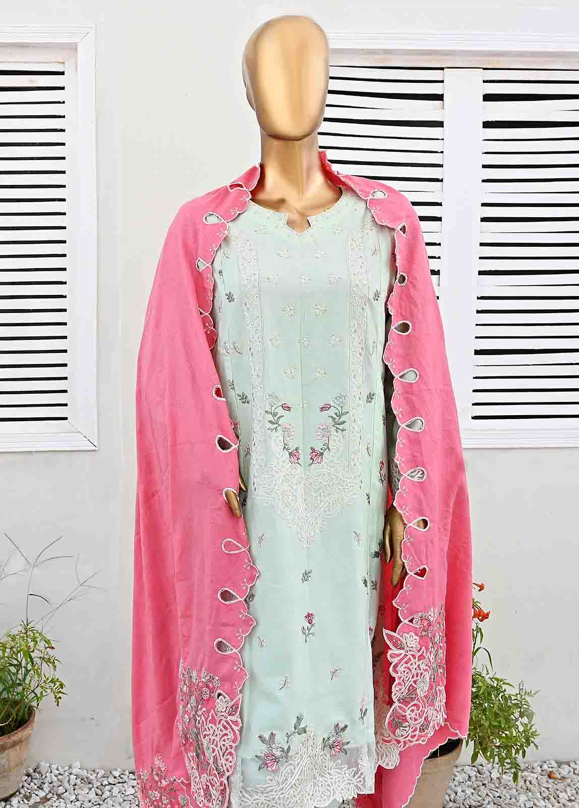 Bin Saeed Fabric - SMB-044-3 Piece Linen Embroidered collection