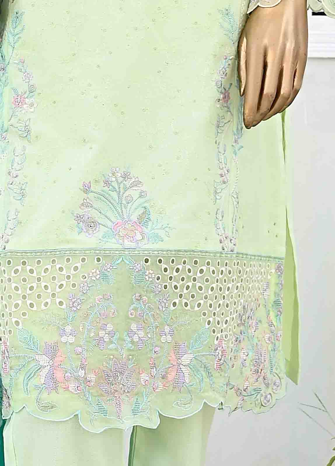 Bin Saeed Fabric - SMB-046-3 Piece Linen Embroidered collection