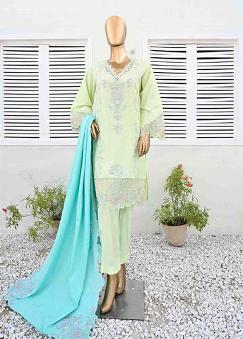 Bin Saeed Fabric - SMB-046-3 Piece Linen Embroidered collection