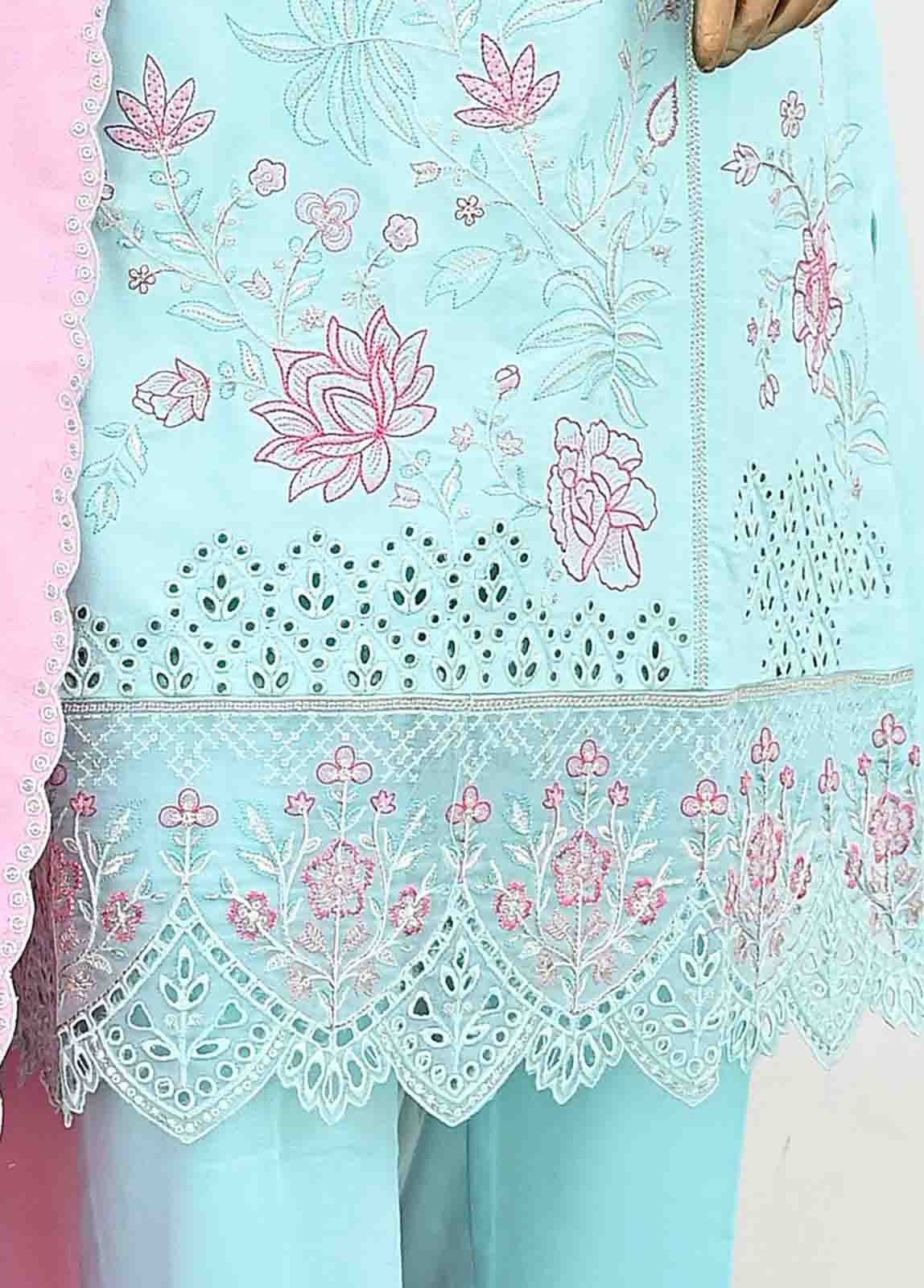 Bin Saeed Fabric - SMB-047-3 Piece Linen Embroidered collection