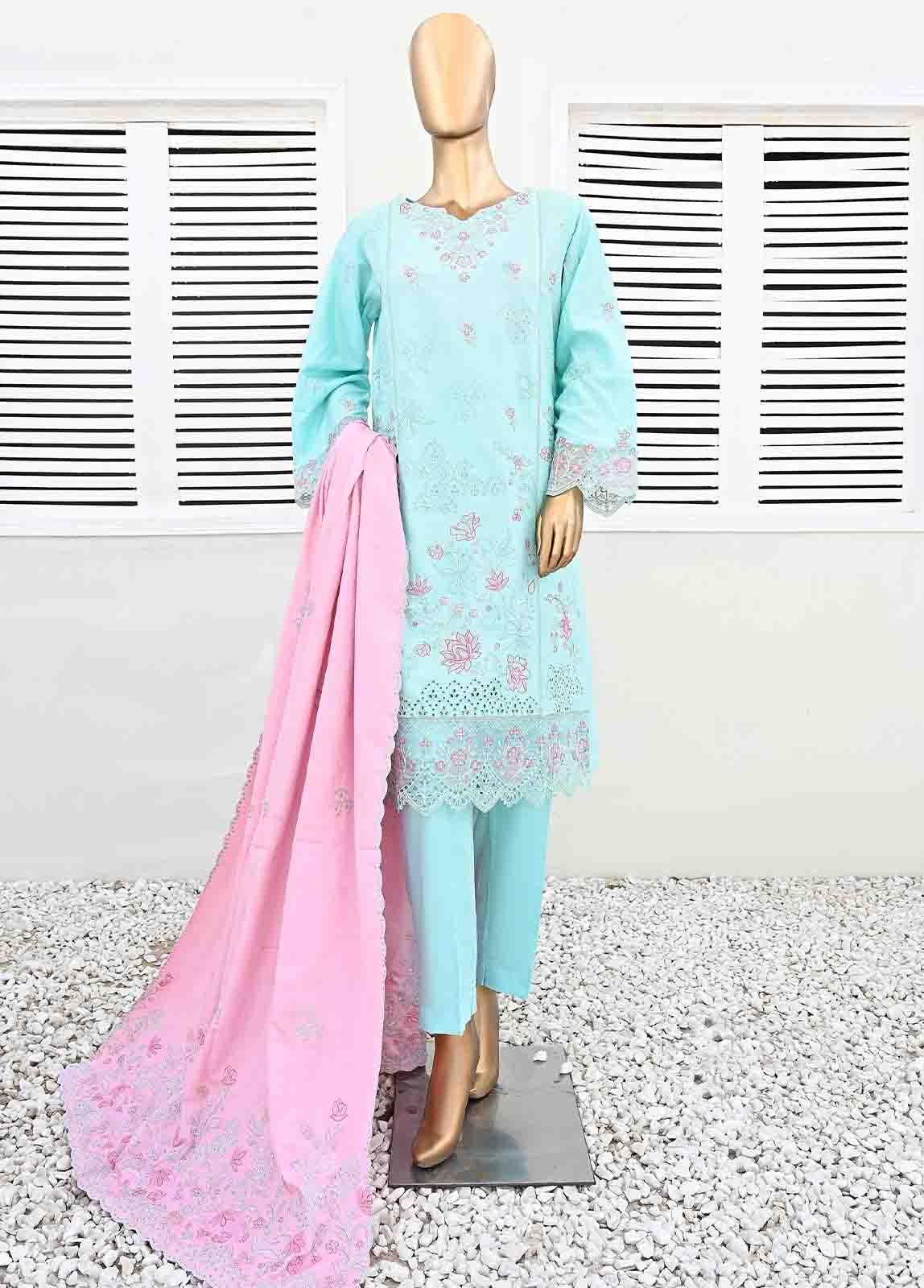 SMB-047-3 Piece Linen Embroidered collection