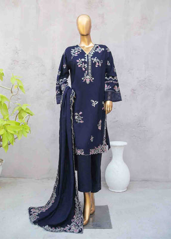 Bin Saeed Fabric - SMB-048-3 Piece Linen Embroidered collection