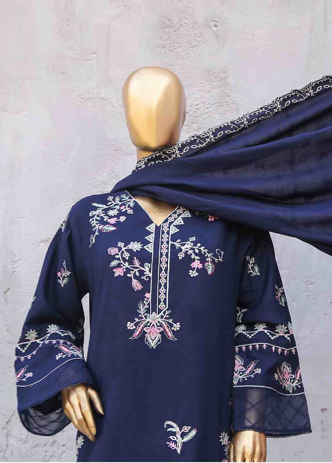 Bin Saeed Fabric - SMB-048-3 Piece Linen Embroidered collection