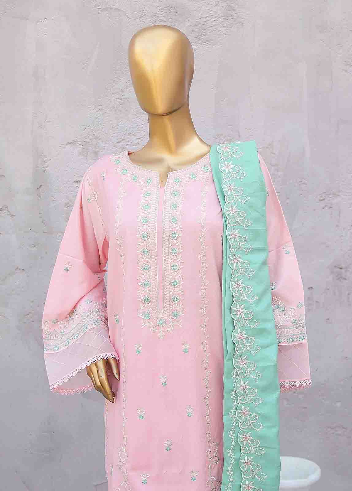 Bin Saeed Fabric - SMB-051-3 Piece Linen Embroidered collection