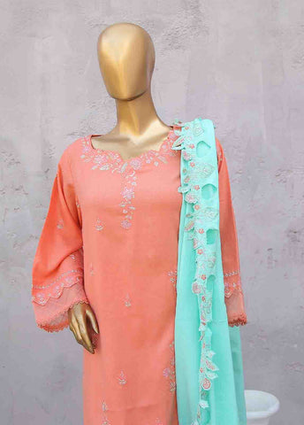 Bin Saeed Fabric - SMB-052-3 Piece Linen Embroidered collection