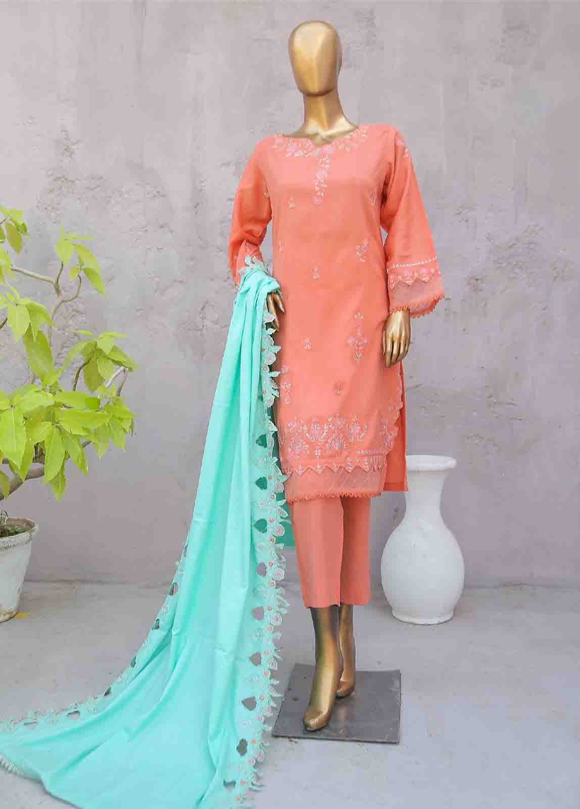 SMB-052-3 Piece Linen Embroidered collection