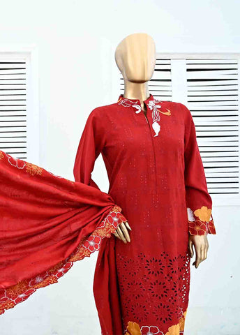 Bin Saeed Fabric - SMB-053-3 Piece Linen Embroidered collection