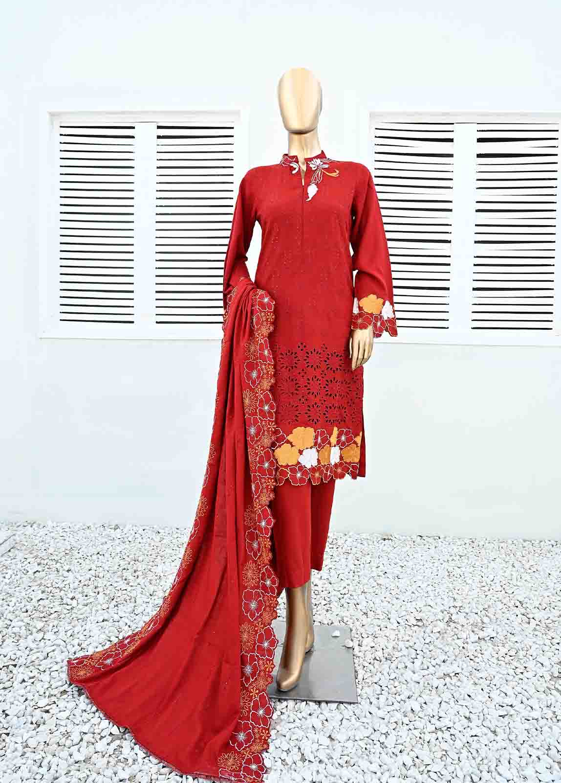SMB-053-3 Piece Linen Embroidered collection