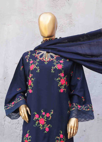 Bin Saeed Fabric - SMB-054-3 Piece Linen Embroidered collection