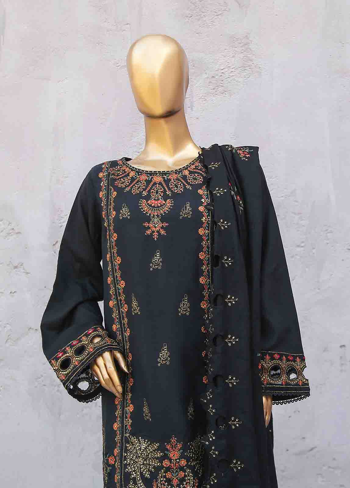 Bin Saeed Fabric - SMB-056-3 Piece Linen Embroidered collection