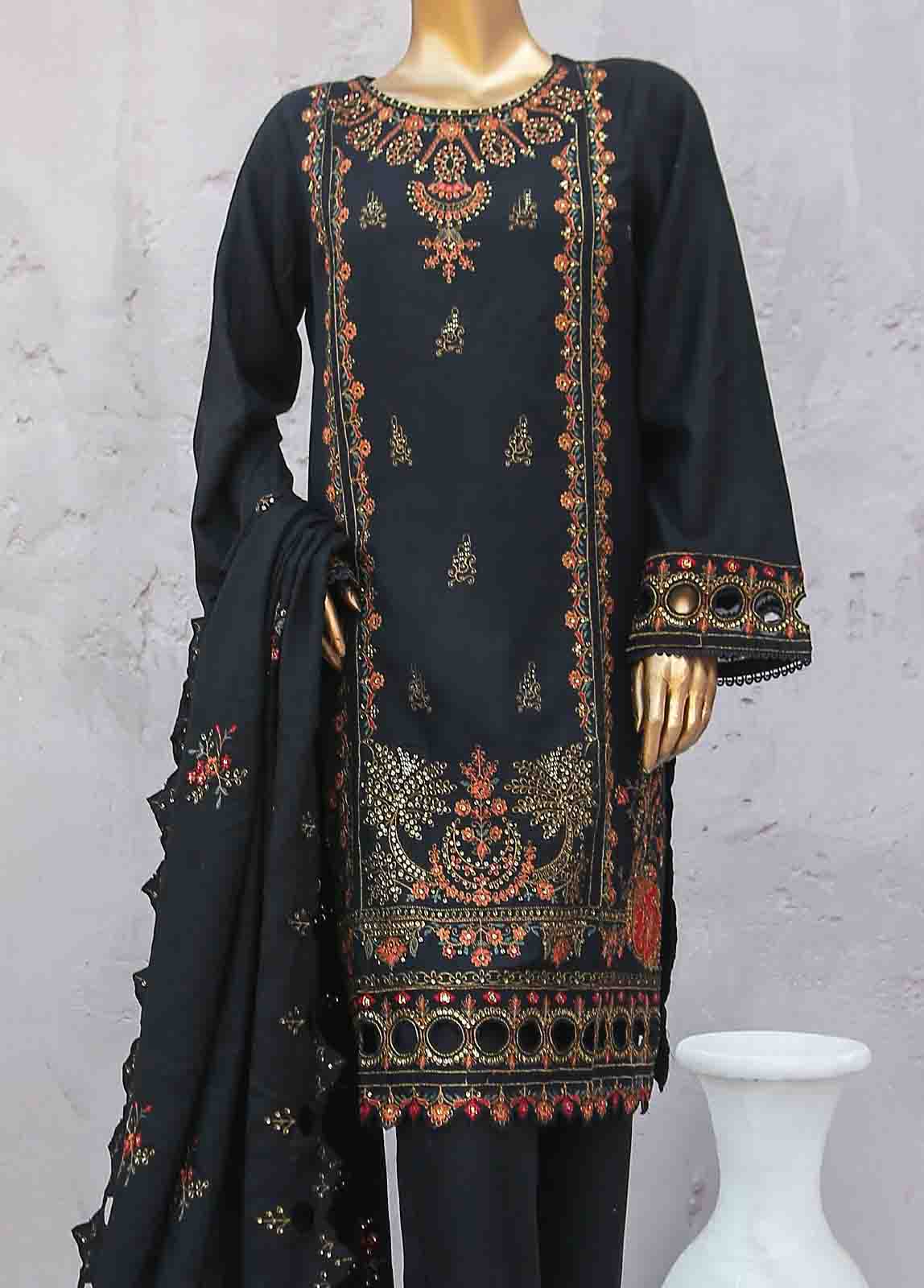 Bin Saeed Fabric - SMB-056-3 Piece Linen Embroidered collection