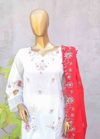 Bin Saeed Fabric - SMB-057-A-3 Piece Linen Embroidered collection