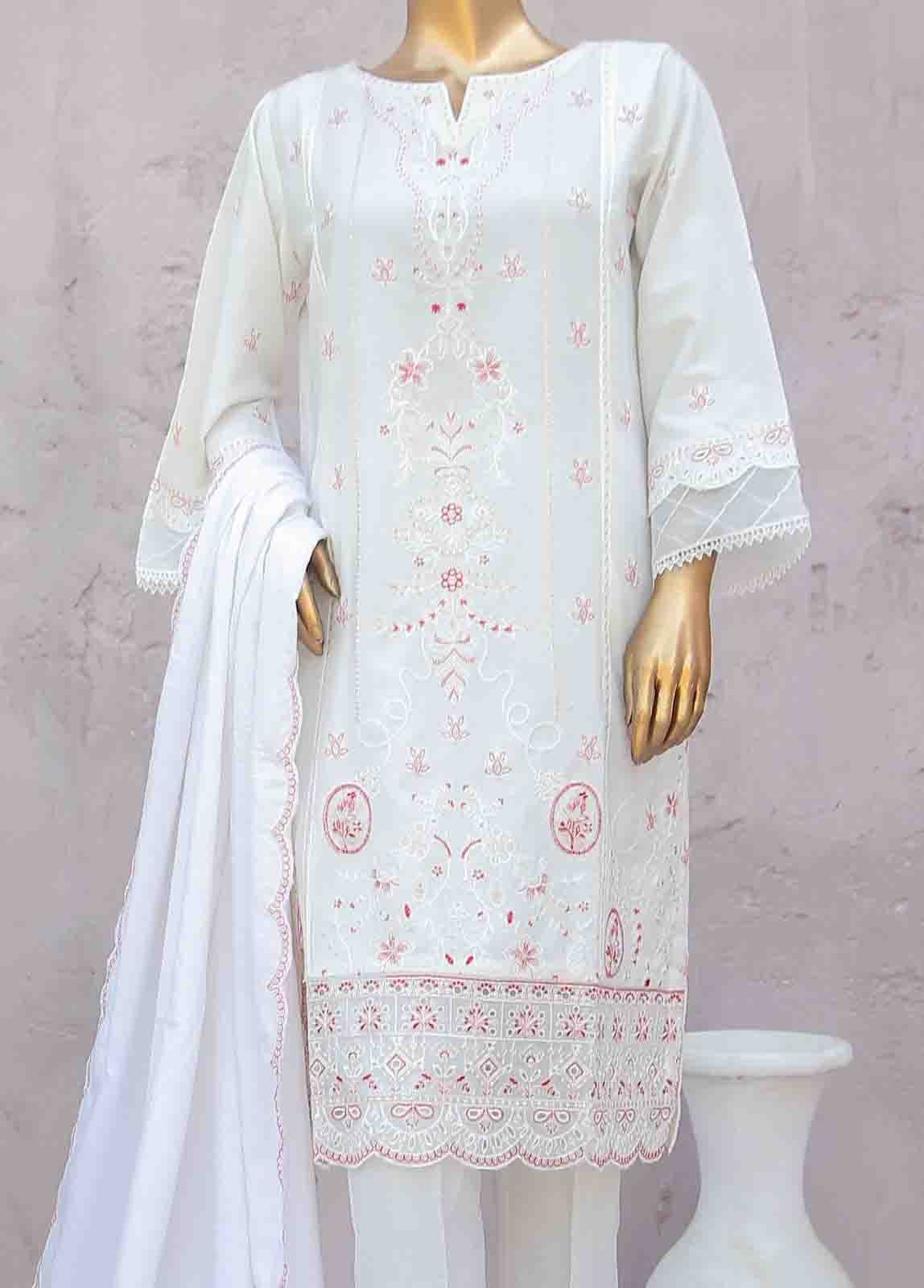 Bin Saeed Fabric - SMB-057-B-3 Piece Linen Embroidered collection