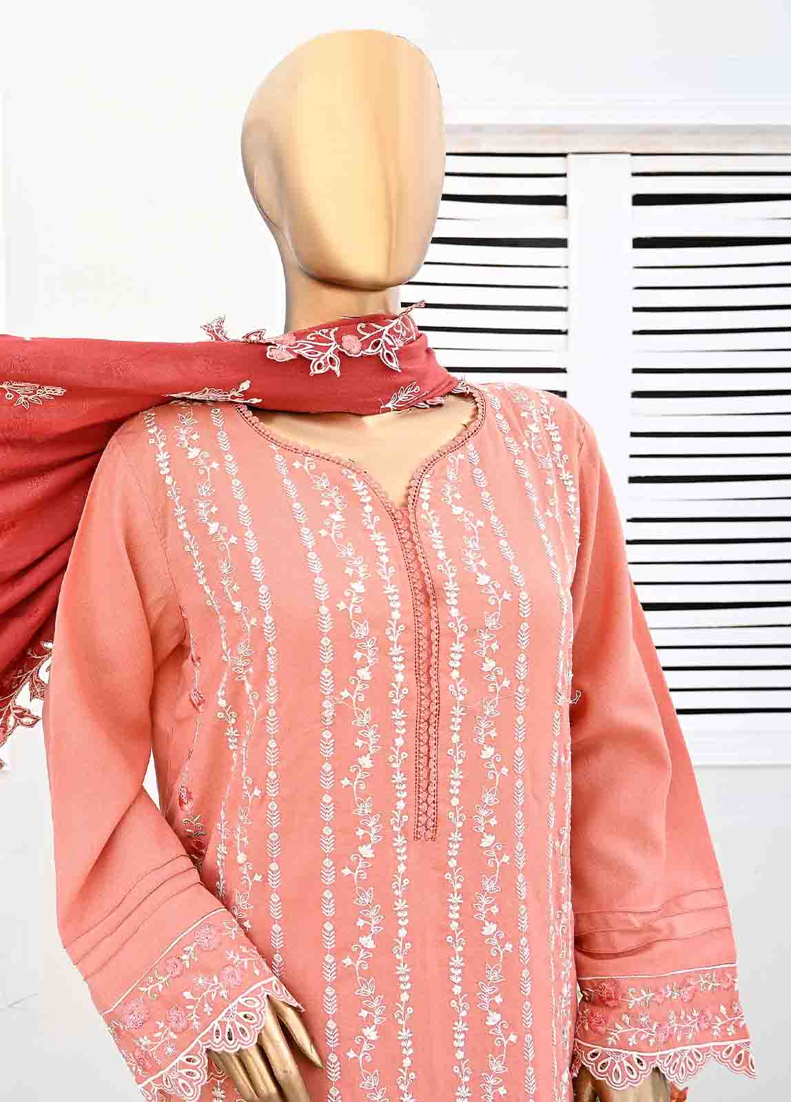 Bin Saeed Fabric - SMB-059-3 Piece Linen Embroidered collection