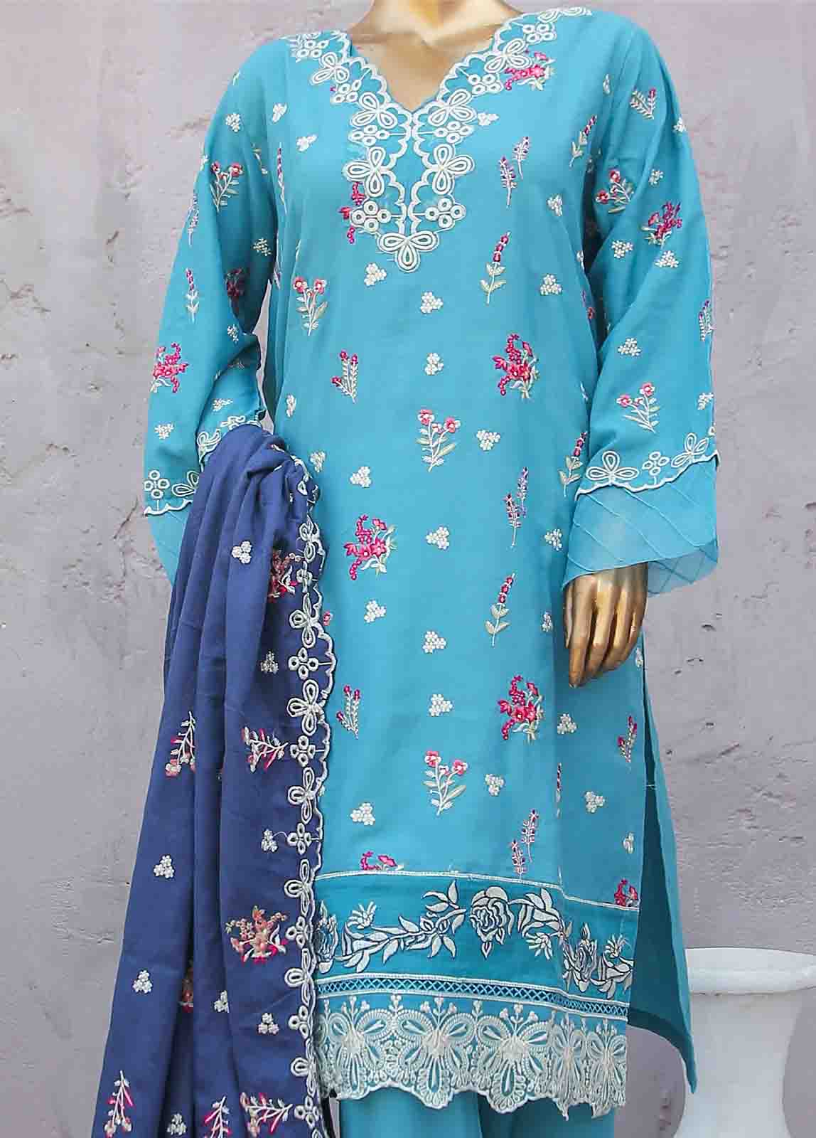 Bin Saeed Fabric - SMB-060-3 Piece Linen Embroidered collection