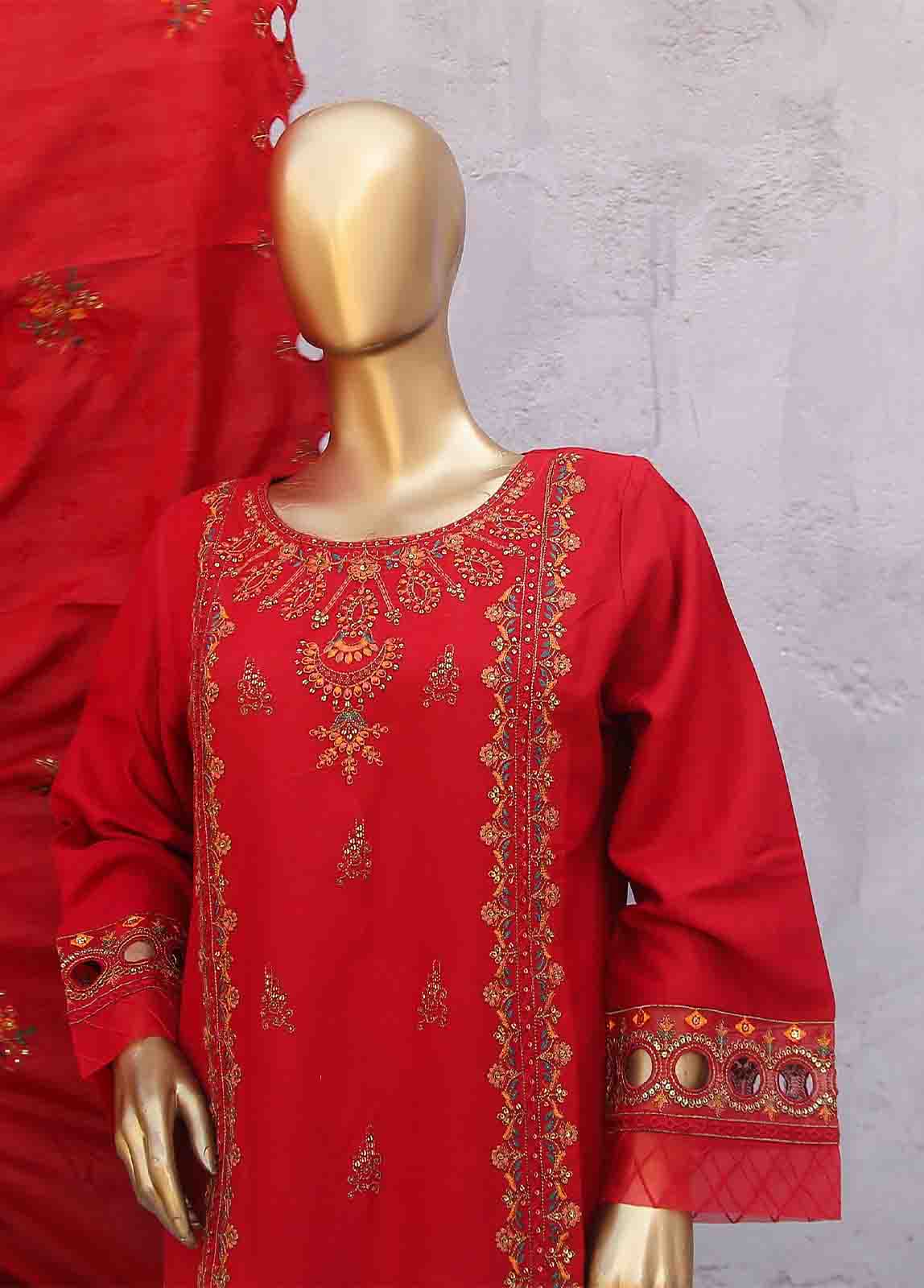 Bin Saeed Fabric - SMB-061-3 Piece Linen Embroidered collection