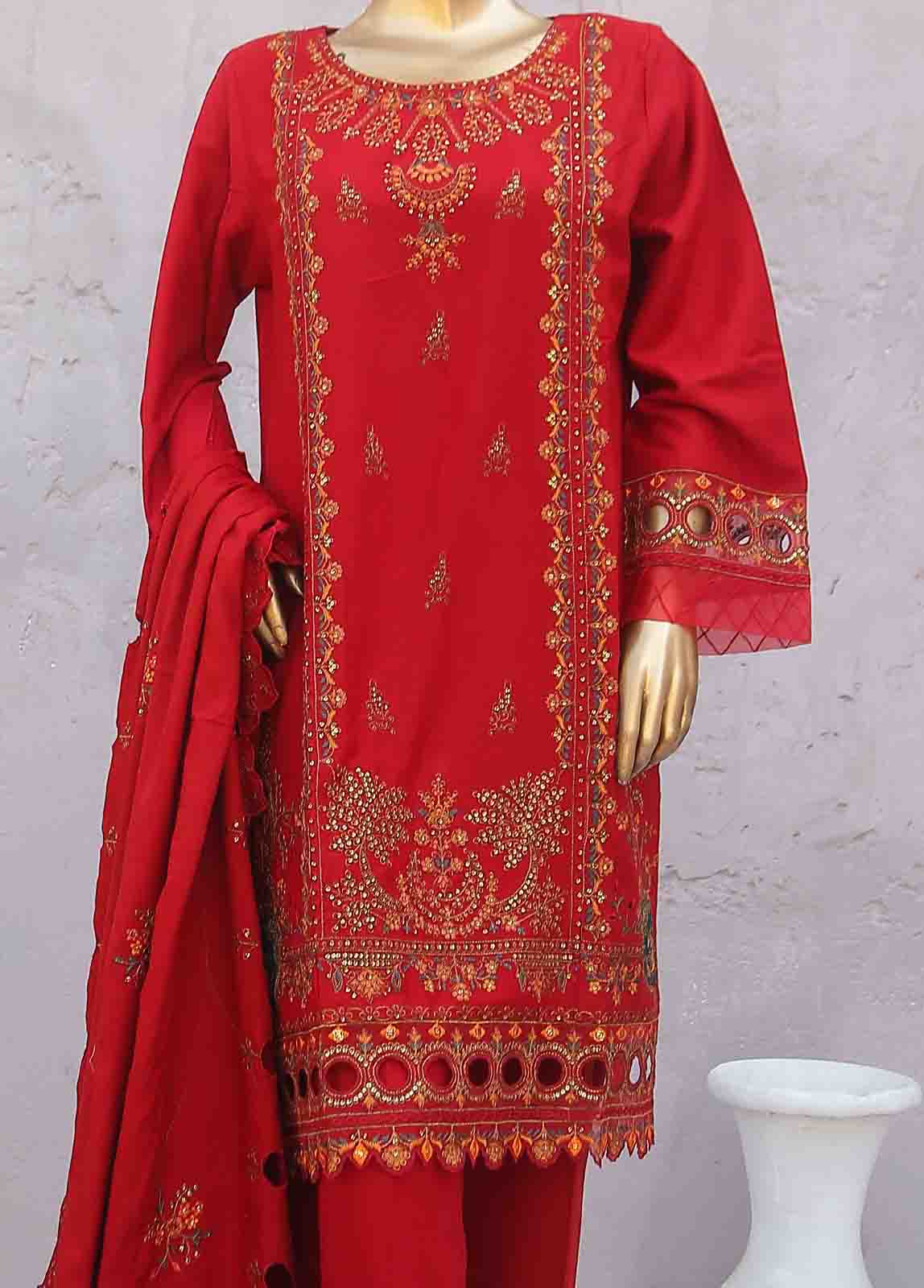 Bin Saeed Fabric - SMB-061-3 Piece Linen Embroidered collection