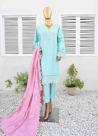 Bin Saeed Fabric - SMB-062-3 Piece Linen Embroidered collection