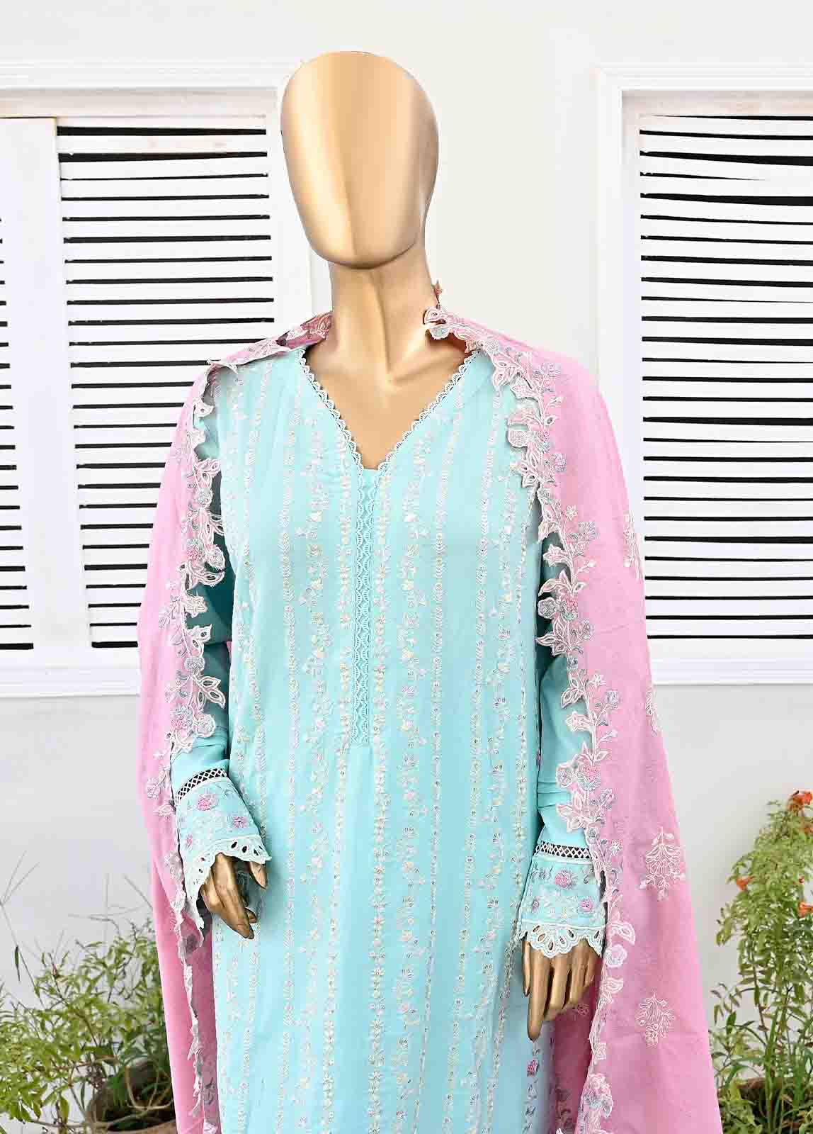 SMB-062-3 Piece Linen Embroidered collection