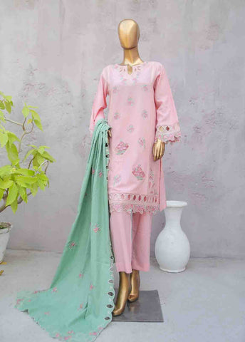 Bin Saeed Fabric - SMB-063-3 Piece Linen Embroidered collection
