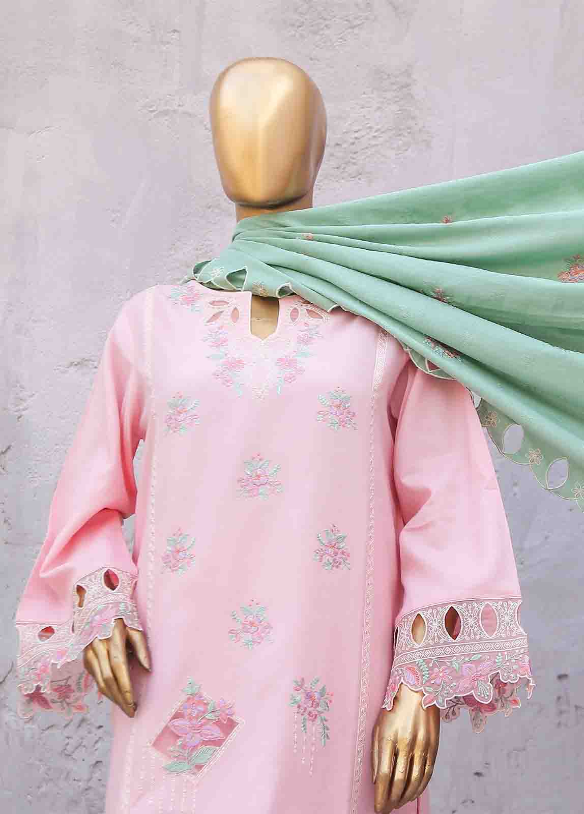 Bin Saeed Fabric - SMB-063-3 Piece Linen Embroidered collection