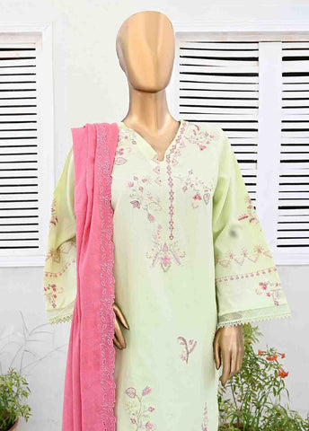 Bin Saeed Fabric - SMB-065-3 Piece Linen Embroidered collection