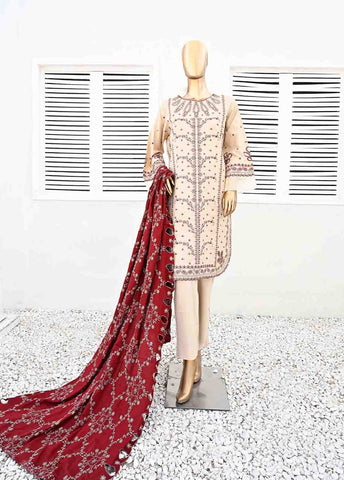 Bin Saeed Fabric - SMB-066-3 Piece Linen Embroidered collection