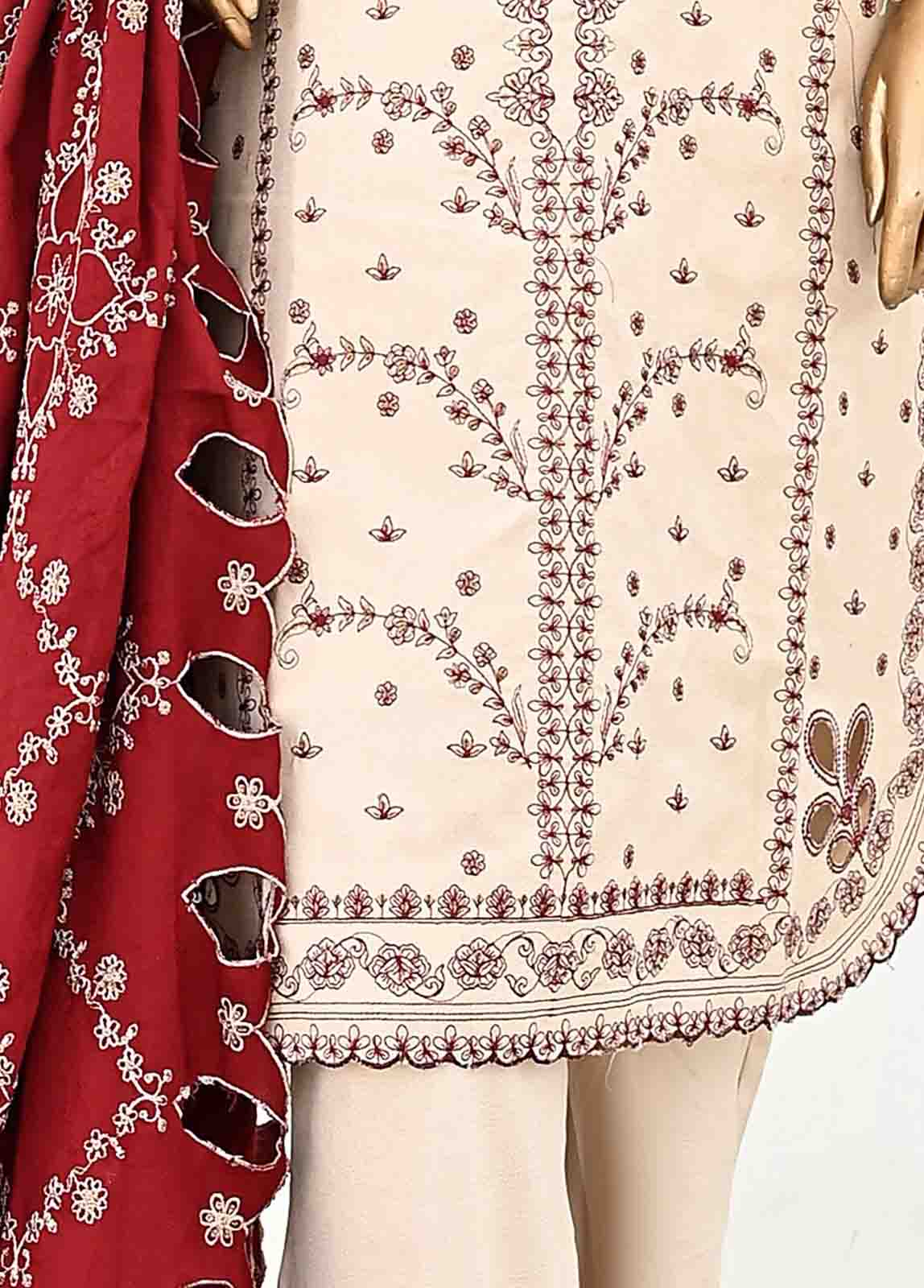 Bin Saeed Fabric - SMB-066-3 Piece Linen Embroidered collection