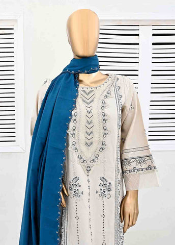 Bin Saeed Fabric - SMB-067-3 Piece Linen Embroidered collection