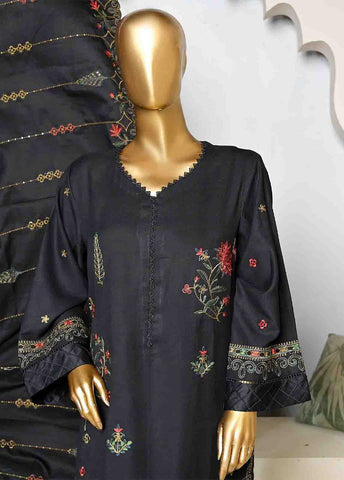 Bin Saeed Fabric - SMB-077-3 Piece Linen Embroidered collection