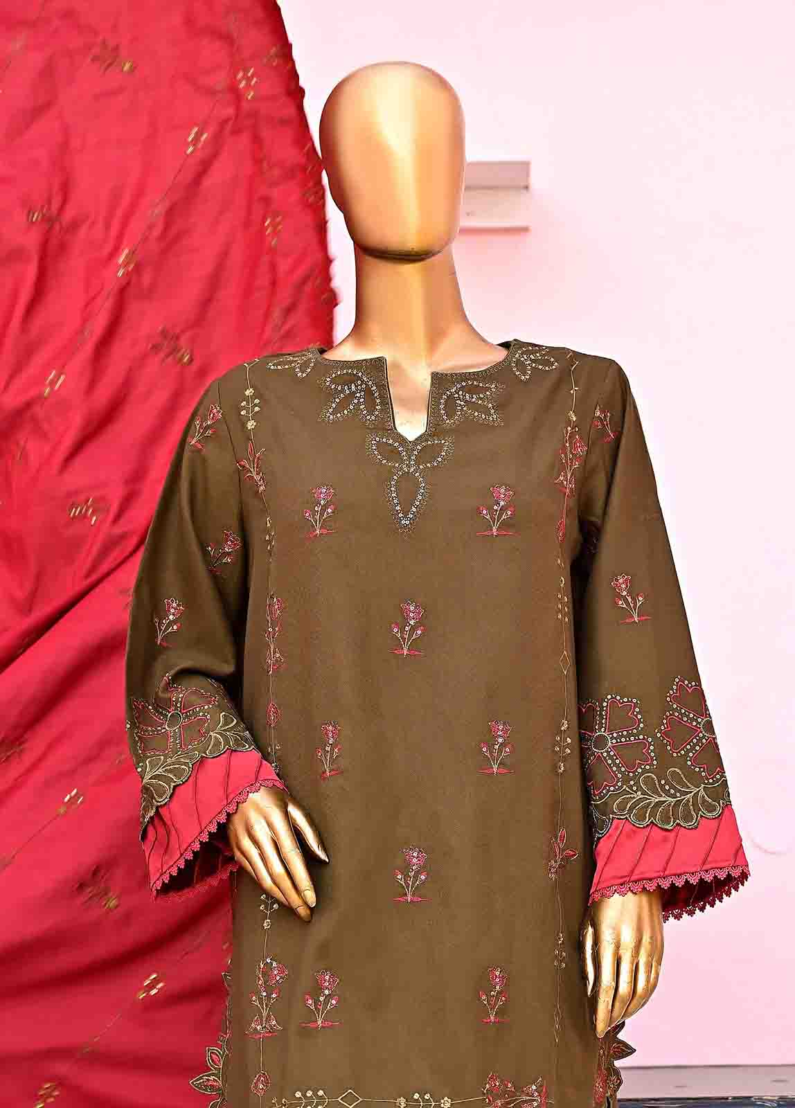 Bin Saeed Fabric - SMB-079-3 Piece Linen Embroidered collection