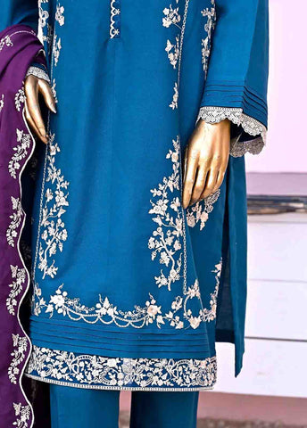 Bin Saeed Fabric - SMB-081-3 Piece Linen Embroidered collection
