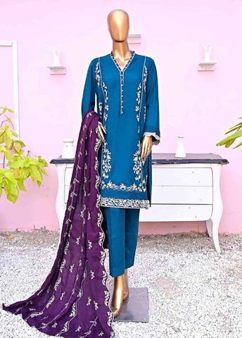 Bin Saeed Fabric - SMB-081-3 Piece Linen Embroidered collection