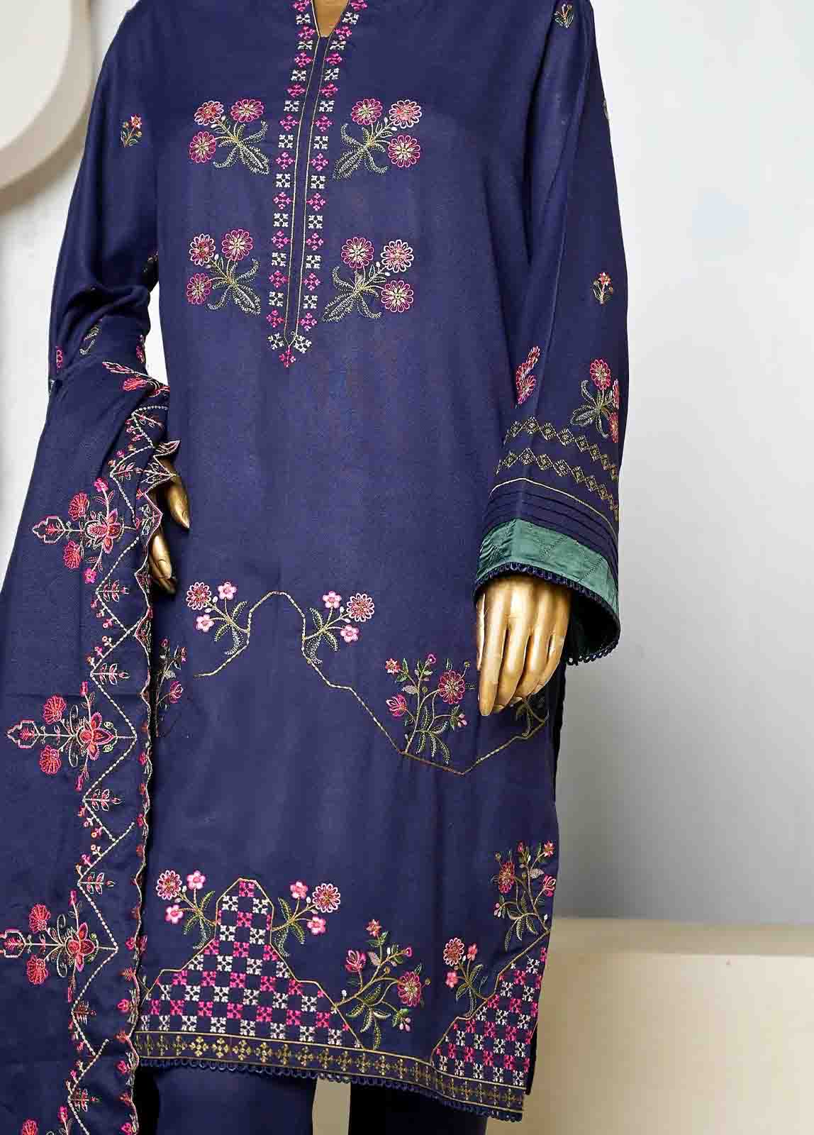 Bin Saeed Fabric - SMB-082-3 Piece Linen Embroidered collection