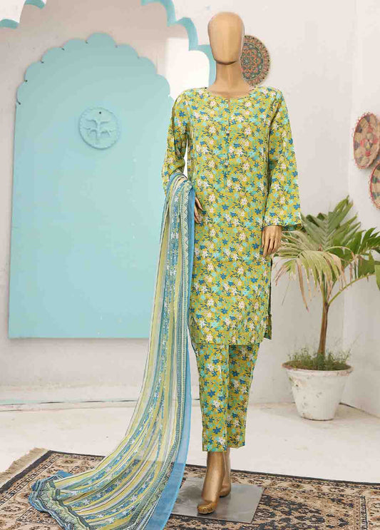 SMCD-0110- 3 Piece Printed Stitched Suit