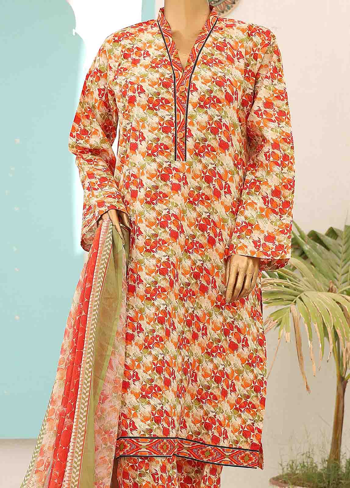 Bin Saeed Fabric - SMCD-0111- 3 Piece Printed Stitched Suit
