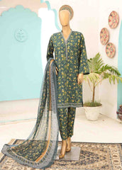 SMCD-0115- 3 Piece Printed Stitched Suit