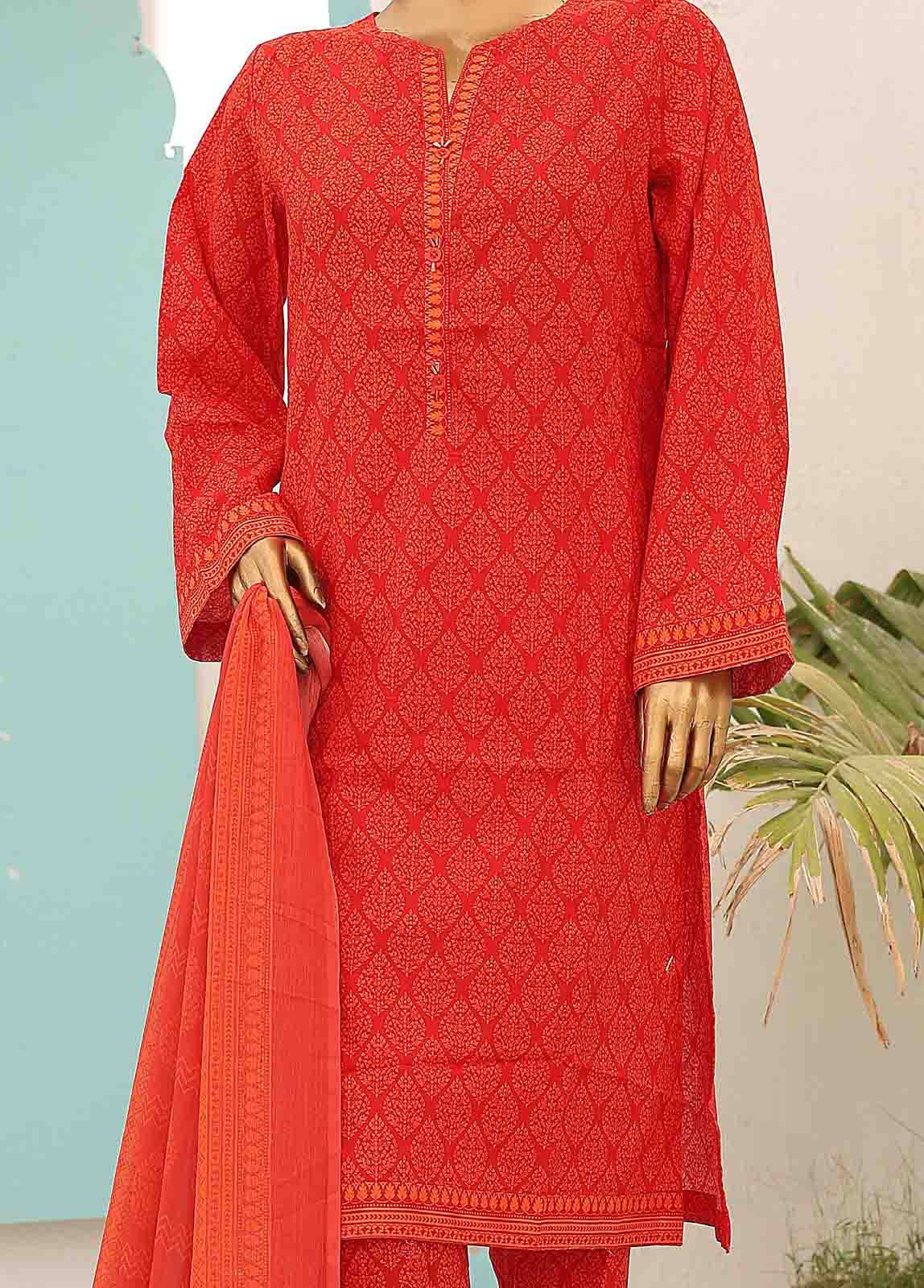 Bin Saeed Fabric - SMCD-0116- 3 Piece Printed Stitched Suit