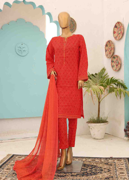 SMCD-0116- 3 Piece Printed Stitched Suit